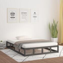 vidaXL szürke tömör fa ágykeret 150x200 cm (King Size) (820803)