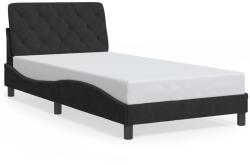vidaXL fekete bársony ágykeret matrac nélkül 100x200 cm (3207907)