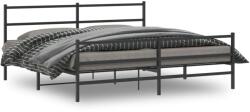 vidaXL fekete fém ágykeret fej- és lábtámlával 193 x 203 cm (355389)