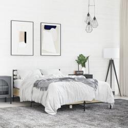 vidaXL sonoma tölgyszínű szerelt fa és fém ágykeret 140 x 200 cm (3280043)