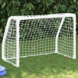 vidaXL 2 db fehér fém gyerekfocikapu labdával 64 x 35 x 48 cm (4008436)
