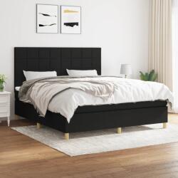 vidaXL fekete szövet rugós ágy matraccal 160x200 cm (3142347)