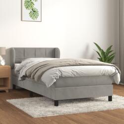 vidaXL világosszürke bársony rugós ágy matraccal 80 x 200 cm (3127457)