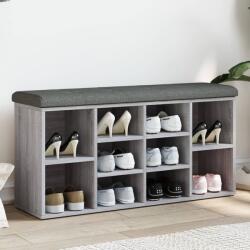 vidaXL szürke sonoma színű szerelt fa cipőtároló pad 102 x 32 x 50 cm (835115) - vidaxl