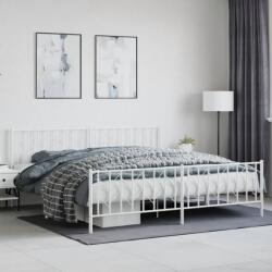 vidaXL fehér fém ágykeret fej- és lábtámlával 200 x 200 cm (374511)