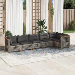 vidaXL 6 részes szürke polyrattan kerti ülőgarnitúra párnákkal (3261849) - vidaxl
