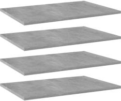 vidaXL 4 db betonszürke szerelt fa könyvespolc 60 x 40 x 1, 5 cm (805258)