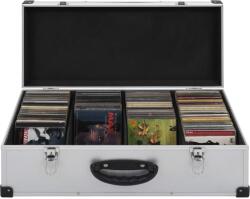 vidaXL 80 db-os ezüstszínű alumínium és ABS CD-tartó (91854)