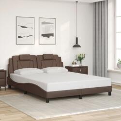 vidaXL barna műbőr ágykeret fejtámlával 160 x 200 cm (3208105)