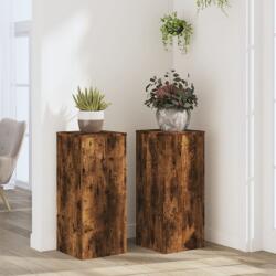 vidaXL 2 db füstös tölgy szerelt fa növénytartó állvány 30x30x70 cm (852928) - vidaxl