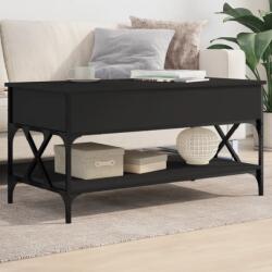 vidaXL fekete szerelt fa és fém dohányzóasztal 100 x 50 x 50 cm (845356) - vidaxl