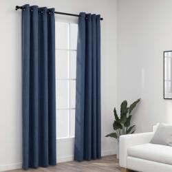 vidaXL 2 db kék vászonhatású sötétítőfüggöny fűzőkarikával 140x225 cm (321177) - vidaxl