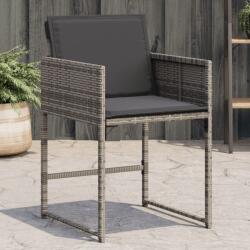 vidaXL 4 db szürke polyrattan kerti szék párnával (4007477)