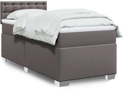 vidaXL szürke műbőr rugós ágy matraccal 80 x 200 cm (3286098) - vidaxl