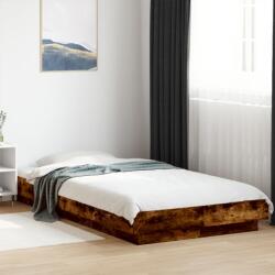 vidaXL füstös tölgyszínű szerelt fa ágykeret LED-del 100 x 200 cm (3281116)