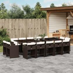 vidaXL 15 részes barna polyrattan kerti ülőgarnitúra párnákkal (3278000)
