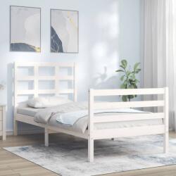 vidaXL fehér tömör fa ágykeret fejtámlával 100 x 200 cm (3193977)