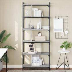 vidaXL 6 szintes szürke sonoma színű fa könyvespolc 76 x 32 x 192 cm (833948)