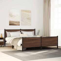 vidaXL barna tölgy színű fém ágykeret matrac nélkül 183 x 213 cm (3301374)