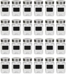 vidaXL 24 db tárolóedény matricával 300 ml (50856)