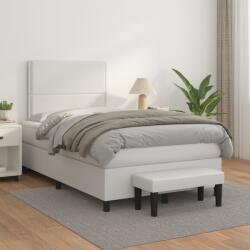 vidaXL fehér műbőr rugós ágy matraccal 120 x 200 cm (3137594)