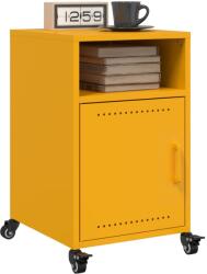 vidaXL 2 db mustársárga acél éjjeliszekrény 36x39x59 cm (846723)