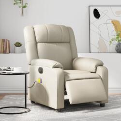 vidaXL krémszínű műbőr elektromos dönthető masszázsfotel (3205144)