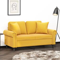 vidaXL 2 db sárga bársony díszpárna 40 x 40 cm (349491)