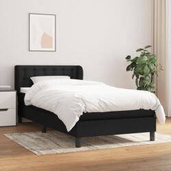 vidaXL fekete szövet rugós ágy matraccal 90x190 cm (3126527)