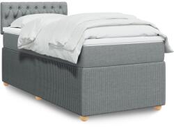vidaXL világosszürke szövet rugós ágy matraccal 100 x 200 cm (3289674)