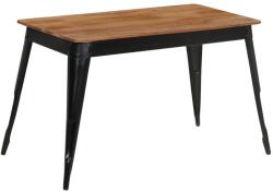 vidaXL tömör akácfa és acél étkezőasztal 120 x 60 x 76 cm (246295)