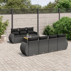 vidaXL 8 részes fekete polyrattan kerti ülőgarnitúra párnákkal (3224907)
