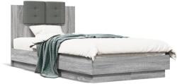 vidaXL szürke sonoma színű szövet ágykeret fiókokkal 75x190 cm (3209980)