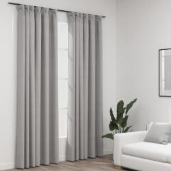 vidaXL 2 db szürke vászonhatású sötétítőfüggöny kampókkal 140 x 245 cm (321174)