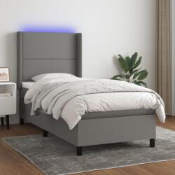 vidaXL sötétszürke szövet rugós és LED-es ágy matraccal 80 x 200 cm (3138190)