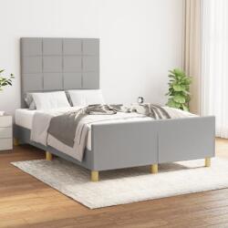 vidaXL világosszürke szövet ágykeret matrac nélkül 120x190 cm (3270513)
