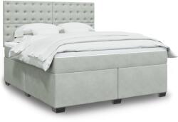 vidaXL világosszürke bársony rugós ágy matraccal 180x200 cm (3290990)