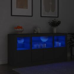 vidaXL fekete tálalószekrény LED-világítással 142, 5 x 37 x 67 cm (3209066)