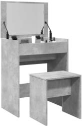 vidaXL betonszürke fésülködőasztal és ülőke 60 x 40 x 113, 5 cm (848216)
