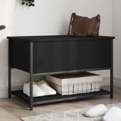 vidaXL fekete szerelt fa tárolópad 70 x 42, 5 x 47 cm (839018)