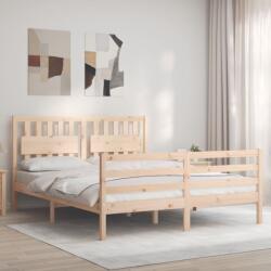 vidaXL tömör fa ágykeret fejtámlával King Size (3194316)