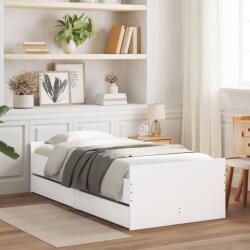 vidaXL fehér kicsi egyszemélyes ágykeret fiókokkal 75 x 190 cm (3207385)