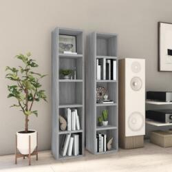 vidaXL 2 db szürke sonoma színű szerelt fa CD-szekrény 21x16x93, 5 cm (815319)