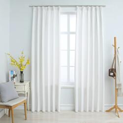 vidaXL 2 db törtfehér sötétítőfüggöny kampókkal 140 x 245 cm (134487)