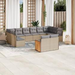 vidaXL 12 részes bézs polyrattan kerti ülőgarnitúra párnákkal (3260526) - vidaxl
