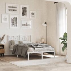 vidaXL fehér fém ágykeret fejtámlával 120x190 cm (376174)