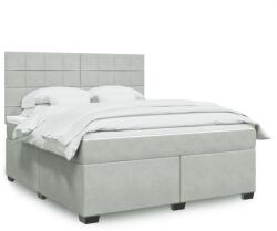 vidaXL világosszürke bársony rugós ágy matraccal 180x200 cm (3290978)