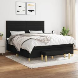 vidaXL fekete szövet rugós ágy matraccal 160x200 cm (3137247)
