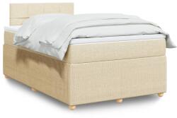 vidaXL krémszínű szövet rugós ágy matraccal 120 x 190 cm (3287400)
