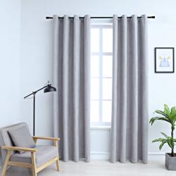 vidaXL 2 db szürke sötétítőfüggöny fémgyűrűkkel 140 x 175 cm (134464)